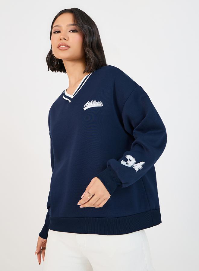 ستايلي سويت شيرت بقصة عادية وطبعات - Image 3