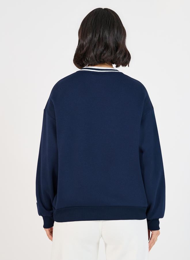 ستايلي سويت شيرت بقصة عادية وطبعات - Image 5