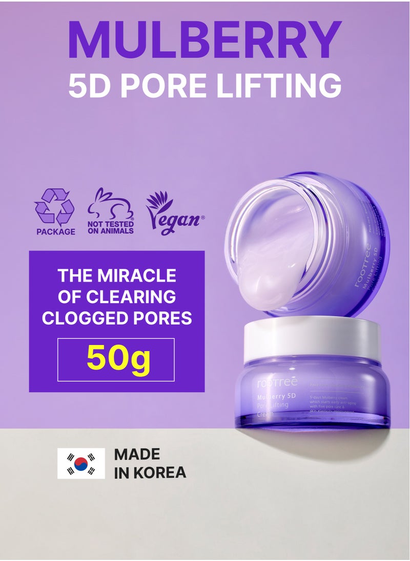 rootree - Mulberry 5D Pore Lifting Cream - Anti Aging Korean Skincare, Wrinkle Improvement, Nourishing and Revitalising, Vegan & Cruelty Free - Image 1