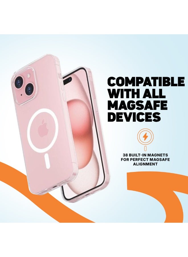 FITIT جراب FITIT CLEAR MAGSAFE مقاس 6.7 بوصة لهاتف IPHONE 15 PLUS، يدعم الشحن اللاسلكي، وحماية من الدرجة العسكرية، ومضاد للاصفرار، ومضاد للخدش، وغطاء مغناطيسي رفيع - Image 3