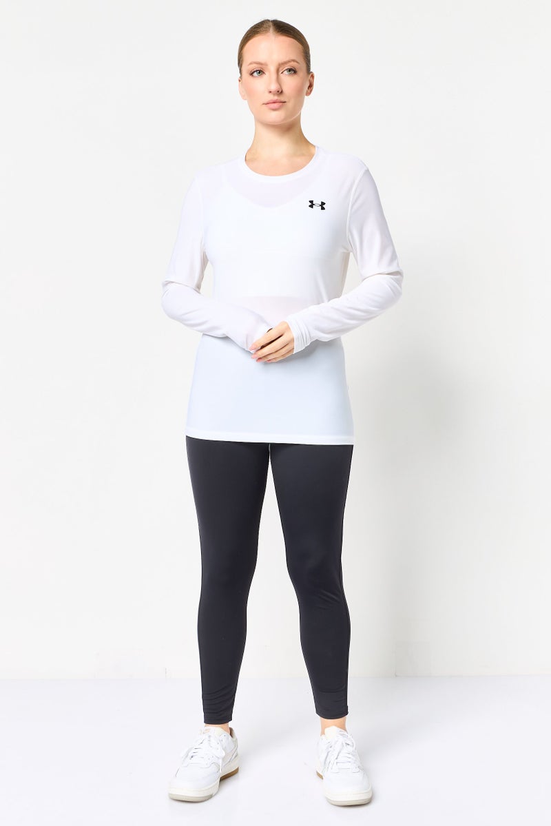 UNDER ARMOUR Women Sportswear Fit Long Sleeve Training T-Shirt, Off White - Image 2