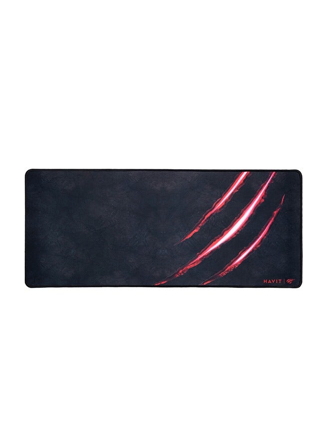 هافيت Gaming Mouse Pad, Mousepad With Edge Protection, 700 X 300 X 3 Mm, Black/Red - Image 1