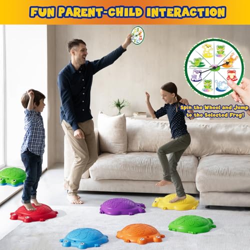 HYES Stepping Stones for Kids 8PCS NonSlip Balance Steps Stones for Toddler 13 Obstacle Courses Sensory Toys Coordination Game for Boys Girls Indoor Outdoor Play Ages 35 - Image 5