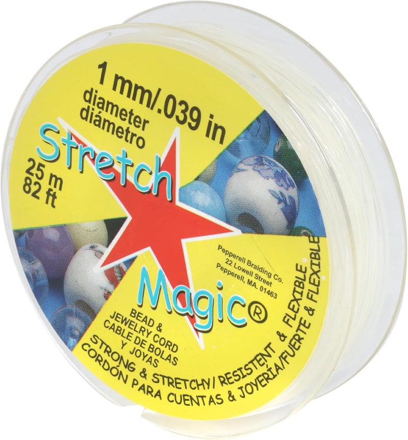 Stretch Magic Bead & Jewelry Cord - Strong & Stretchy Clear Elastic String, 1mm Diameter, 25m Spool for Jewelry Making - Image 1