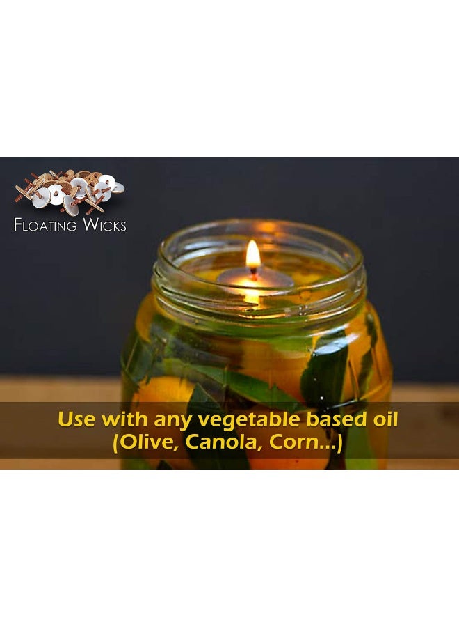Ner Mitzvah Round Floating Wicks - 100 Count Approx. Cotton Wicks and Cork Disc Holders for Oil Cups - Bonus Wick Removal Tweezers - by - Image 4