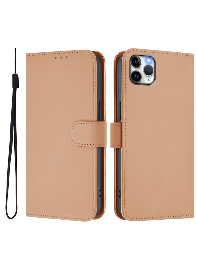 Zaboon Case For iPhone 11 Pro Max Skin Feel Solid Color Leather Phone Case with Lanyard - Image 2