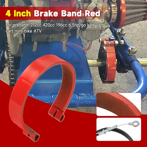 GREHUA 4" Go Kart Brake Band w/ 71" Throttle Cable Kit Compatible with Predator 212cc 420cc 196cc 6.5hp GX160 GX200 Manco Bandit Critter Rotary Azusa Yerf-Dog Yard Cart Mini Bike ATV Dune Buggy Parts - Image 3
