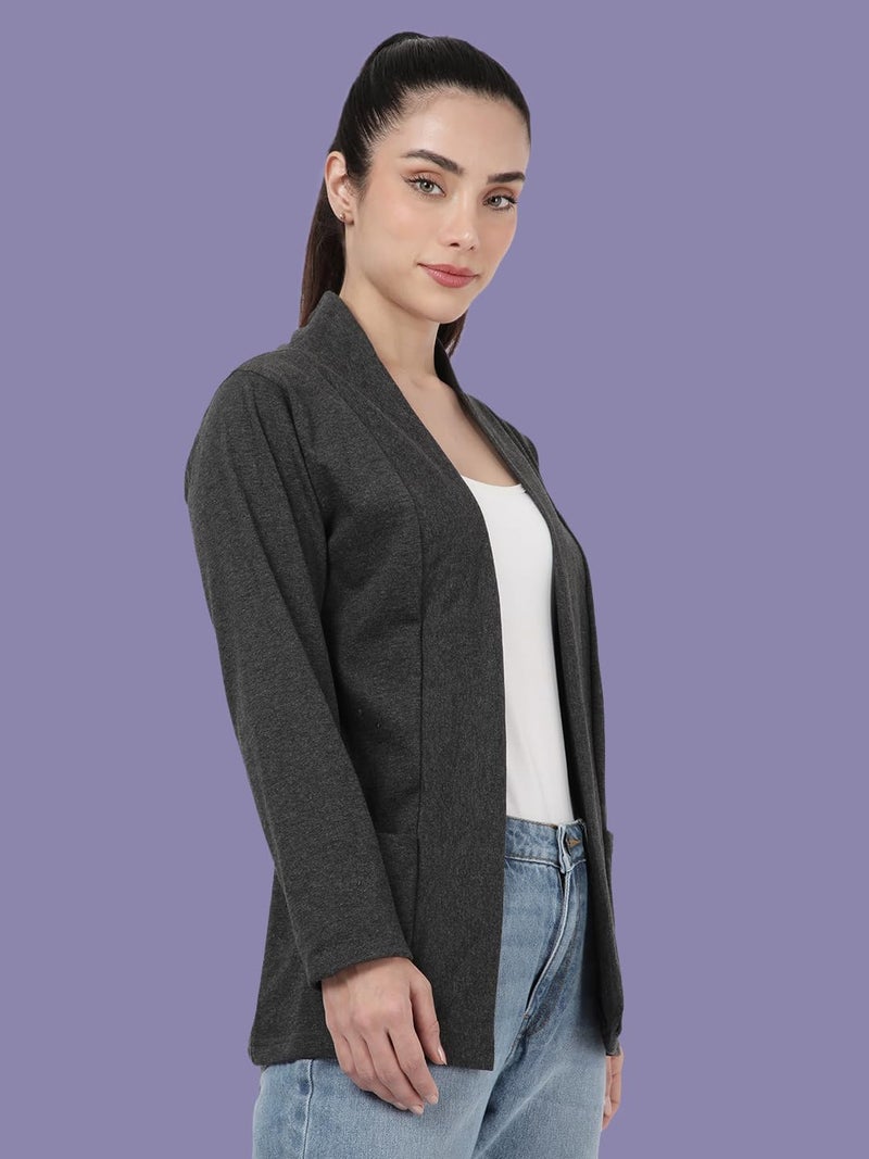 KRYPTIC Women’s Regular Length Cotton Shrug with Side Pockets - Soft Lightweight Layer for Stylish Everyday Wear - Image 4