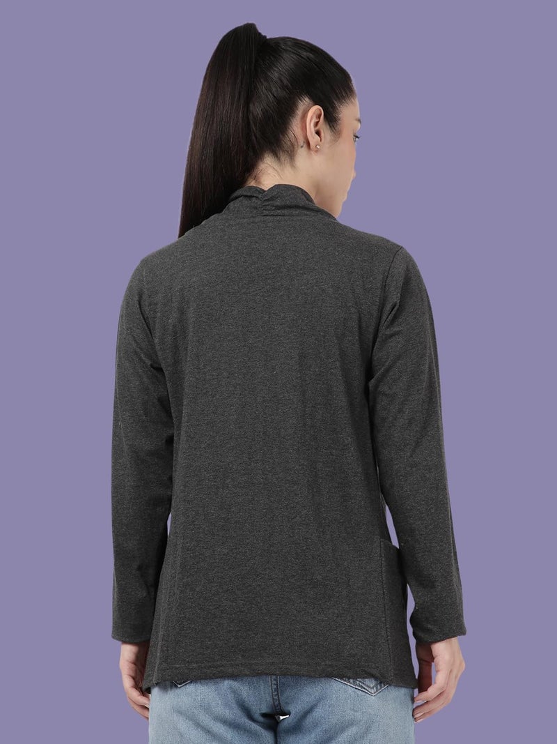 KRYPTIC Women’s Regular Length Cotton Shrug with Side Pockets - Soft Lightweight Layer for Stylish Everyday Wear - Image 2