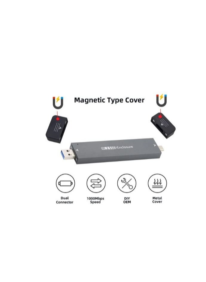 Generic - To NVME M-key M.2 NGFF SATA SSD PCBA Case Combo Type-C & USB3.0 RTL9210B Chipset 2280 / 2260 / 2242 /2230 mm Adapter with hard disk NVMe 1TB - Image 1