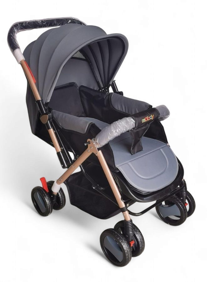 hatstar Ultra-Light One-Click Fold Baby Stroller – Air Travel Friendly with Two-Way Canopy, Mosquito Net, and 5-Point Safety Harness