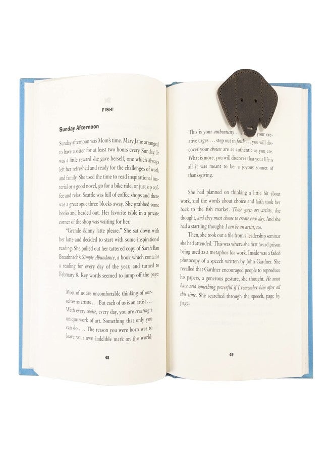 Hide & Drink, Dog Bookmark Handmade from Full Grain Leather (Bourbon Brown) - Image 1