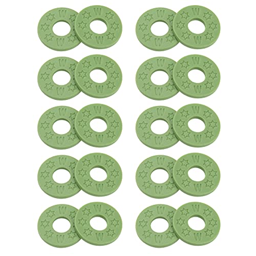 Yootones 20Pcs Yootones Guitar Strap Locks Silicone Strap Locks Rubber Guitar Strap Blocks Compatible with Guitar Protect (Green) - Image 1