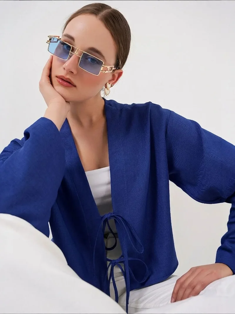 Big Dart BDART Viscose Blend V-Neck Long Sleeve Kimono with Binding Detail