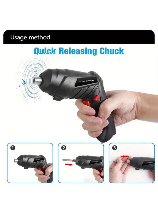 47pcs Rechargeable Cordless Electric Screwdriver Tool Set With Power Impact Drill - Image 2