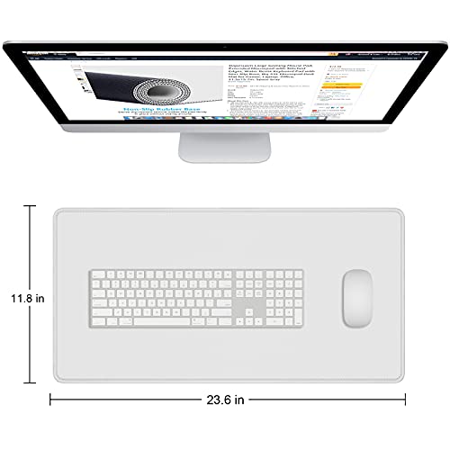 Dapesuom Large Mouse Pad, Extended Gaming Mouse Mat with Stitched Edges, Full Size Desk Mats with Non-Slip Base, Computer Big Desktop Keyboard Pad for Gamer, Laptop, Office, 23.6 x 11.8 In, Space Gray - Image 2