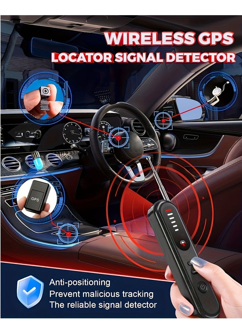 Boyi - Hidden Camera Detector, 2024 Anti-Spy Camera Detector, Hidden Device GPS Detector, Bug Detector, Rf Wireless Signal Scanner, Camera Detector for Hotels, Home, Office, 5 Levels Sensitivity (Black) - Image 1