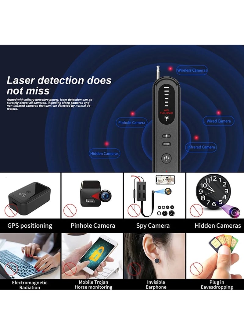 Boyi - Hidden Camera Detector, 2024 Anti-Spy Camera Detector, Hidden Device GPS Detector, Bug Detector, Rf Wireless Signal Scanner, Camera Detector for Hotels, Home, Office, 5 Levels Sensitivity (Black) - Image 1