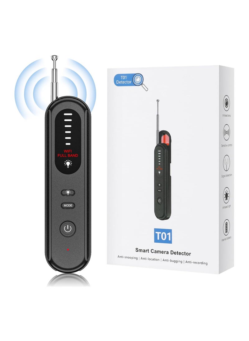 Boyi - Hidden Camera Detector, 2024 Anti-Spy Camera Detector, Hidden Device GPS Detector, Bug Detector, Rf Wireless Signal Scanner, Camera Detector for Hotels, Home, Office, 5 Levels Sensitivity (Black) - Image 1