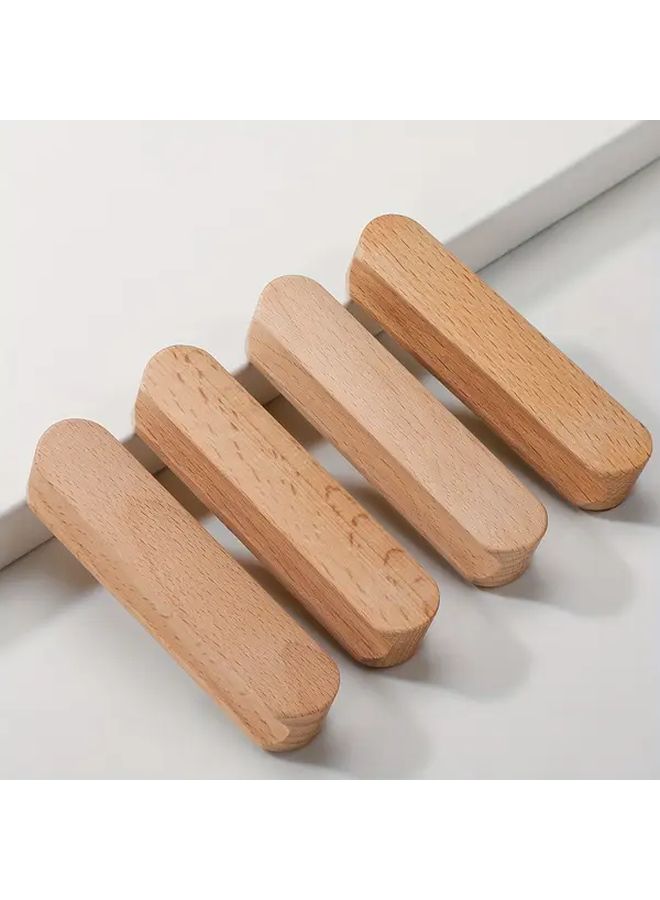 10pcs 96mm Solid Beech Wood Cabinet Pulls Modern Drawer Handles Easy Installation - Image 2