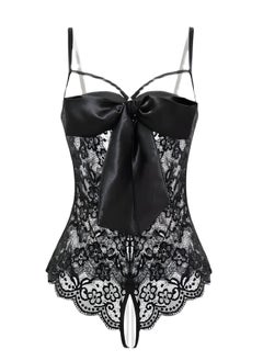 Sweet Lingerie Lace One-Piece Underwear for Women Backless Hollow out Uniform Temptation Passion Bowknot Bodysuit Sleepwear Black - pzsku/Z43959F5D2367CC97EA7DZ/45/_/1729306708/b57cd7d7-a7a4-43b6-9815-99e5b727c879