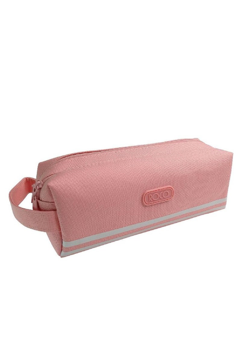 ROCO Soft Pencil Case Double Zipper | 2 Compartment | Peach - Image 1