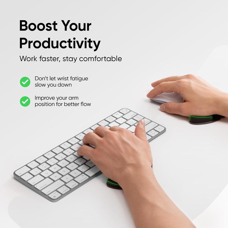 Frido دعامة معصم الفأرة (اليد اليسرى) | وسادة معصم انزلاقية ناعمة لتخفيف آلام المعصم ومتلازمة النفق الرسغي | للاستخدام مع اللابتوب، المكتب والألعاب | وسادة معصم تناسب جميع الأحجام للفأرة ولوحة المفاتيح - Image 4