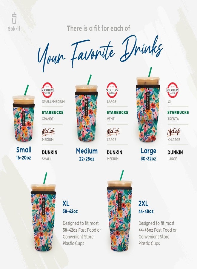 Sok It Java Sok Iced Coffee & Cold Soda Insulated Neoprene Cup Sleeve (Winter Magic, Medium: 22-28oz) - Image 3