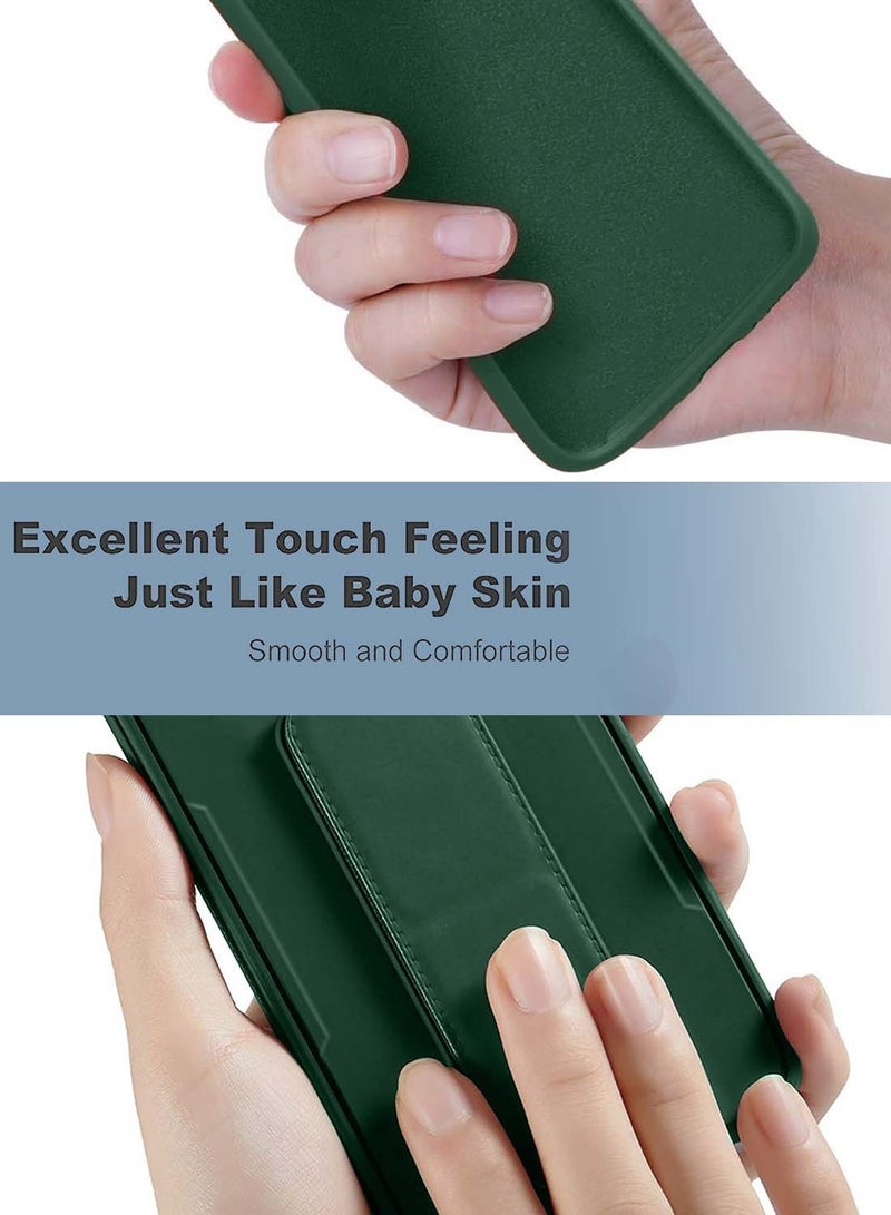 دبليو تيك Honor 200 Pro 5G 2024 مقبض يد مغناطيسي قابل للطي مع حزام معصم وقبضة إصبع مع غطاء حماية مدمج لشفاه الكاميرا الحديثة - أخضر داكن - Image 3