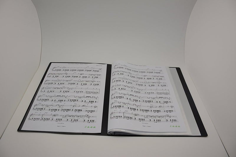 PUNK Music Sheet File Paper Storage Folder Documents Holder Blank Sheet Files Plastic A4 Size 40 Pockets (Music Tree Black) - Image 3