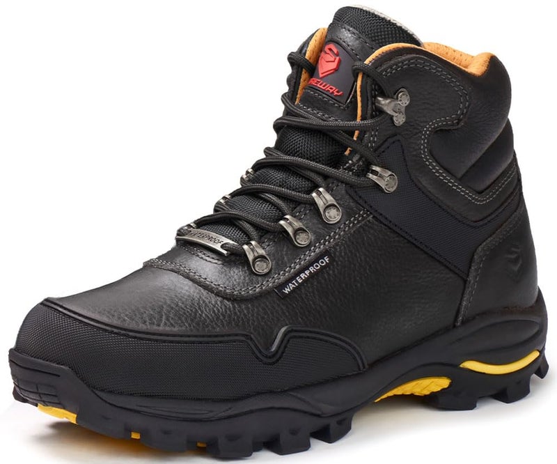 SUREWAY Men's 6" Soft Toe Heavy Duty Waterproof Work Boot - Leather,Lace Up,Oil/Slip Resistant Dual-Density Comfortable EH Construction Industrial Ankle Safety Men Work Boots, Roofing, Hunting - Image 1
