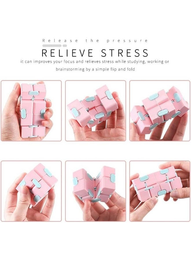 VGRASSP Flip, Turn and Spin Mini Infinity Cube Toy for Kids, Teens and Adults | Stress and Anxiety Relief | Featherlight Fidget Sensory Tool | Long Hours Play Toy | Size - 8 x 4 x 2 CM - Multicolor - Image 4