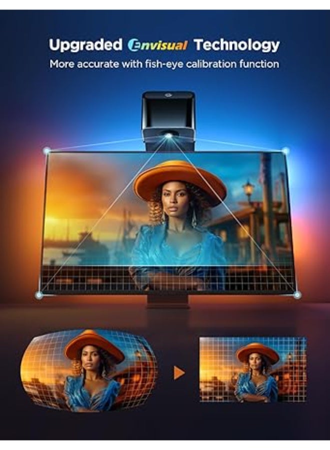 Govee TV Backlight 3 Lite with Fish-eye Correction Function Sync to 55-65 Inch TVs, 3.6m RGBICW Wi-Fi TV LED Backlight with Camera, 4 colours in 1 Lamp Bead, Voice and APP Control, Adapter - Image 3