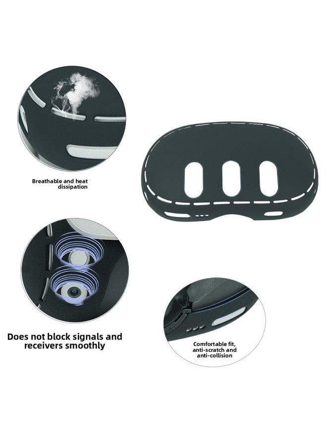 Generic Suitable For Meta Quest 3 Host Protective Cover Not Blocking Signal Source Protective Cover Silicone Accessories Blocking Eye Mask-Product Color:Black Quest3 Blackout Nose  - Image 5