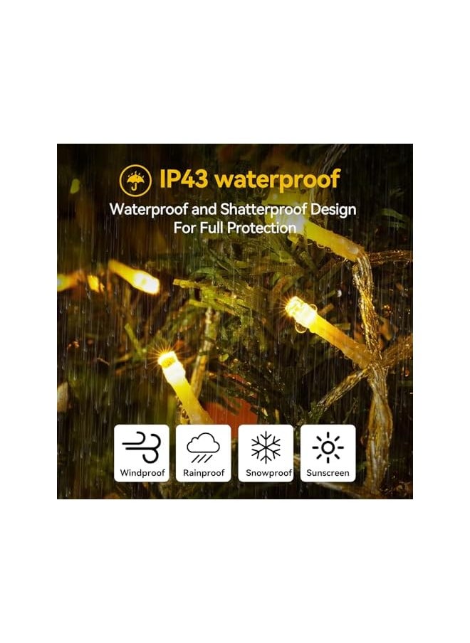 The Bros 20M/200LED UK Plug String Fairy Lights, 8 Lighting Modes, Timer Function, Indoor Outdoor White Lamp for Christmas Tree Party Wedding Garden  - Image 4