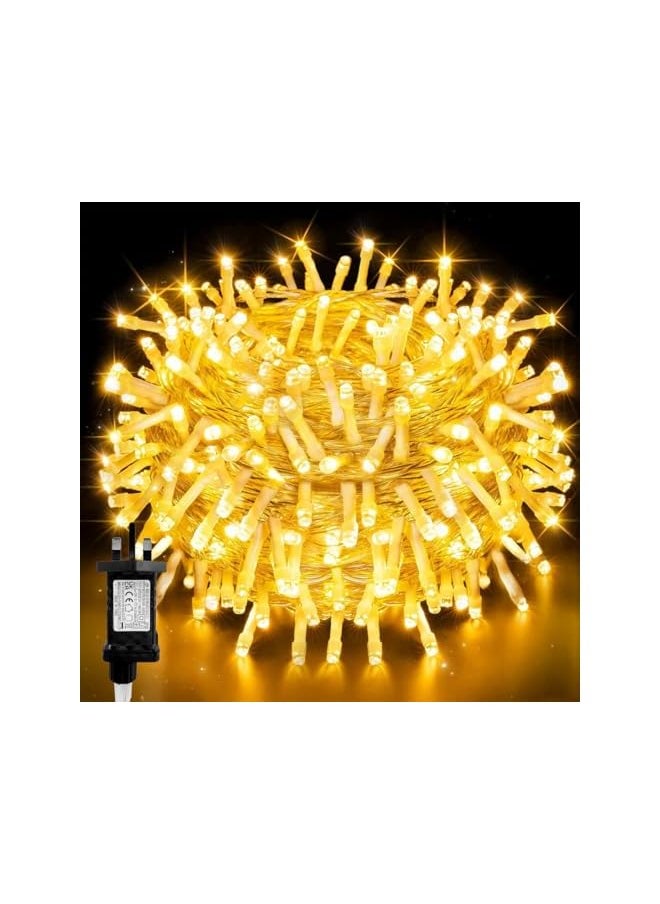 The Bros 20M/200LED UK Plug String Fairy Lights, 8 Lighting Modes, Timer Function, Indoor Outdoor White Lamp for Christmas Tree Party Wedding Garden  - Image 2