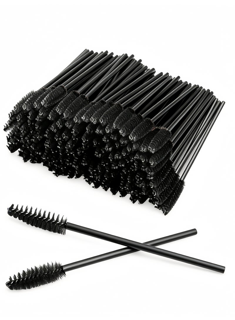 100 Pcs Disposable Eyelash Mascara Brushes for Eye Lashes Extension Eyebrow and Makeup (Black) - Image 1