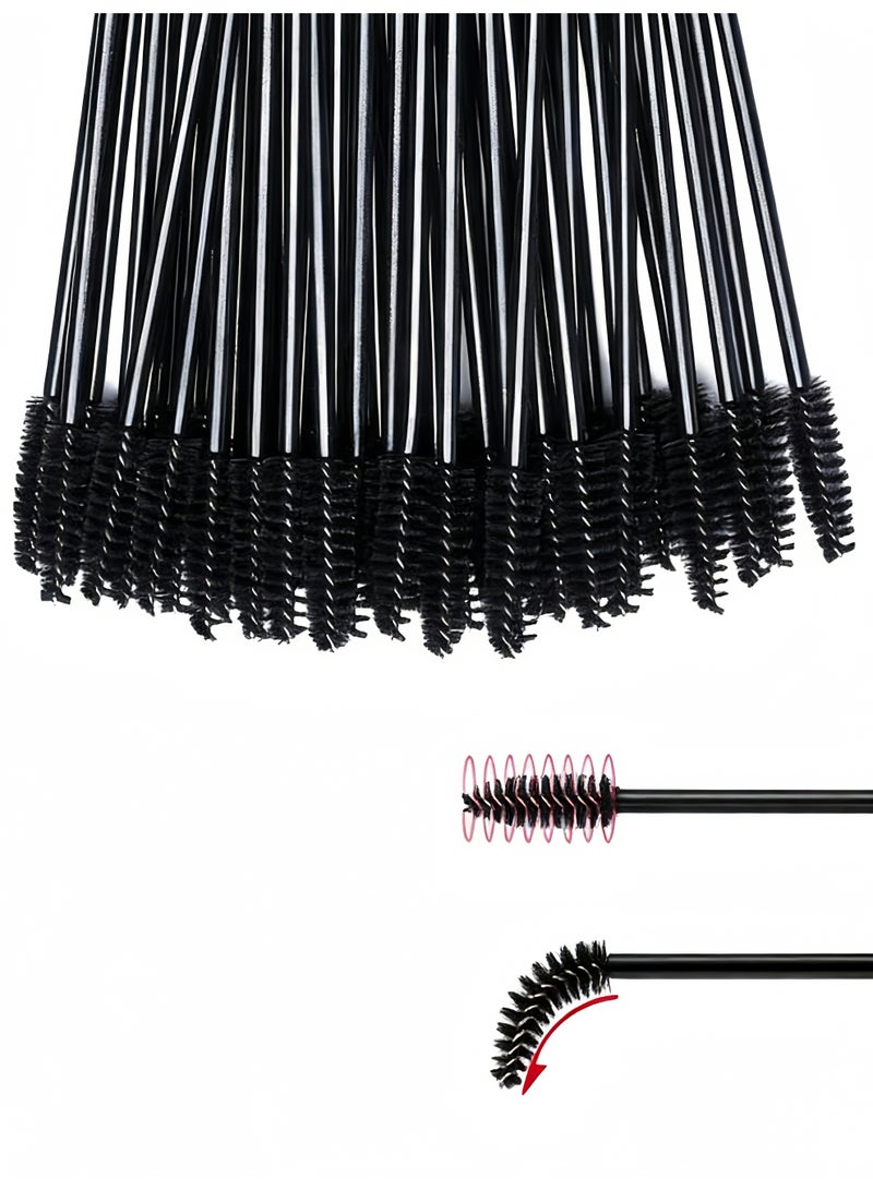 100 Pcs Disposable Eyelash Mascara Brushes for Eye Lashes Extension Eyebrow and Makeup (Black) - Image 5