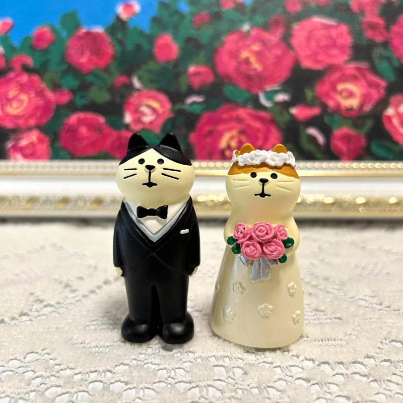Gwindrise Wedding Cat Figurines Set - Mini Groom and Bride Cats  Adorable Wedding Gifts for Cat Lovers  Wedding Anniversary Cake Topper Decoration  Resin Cat Statues Table D?cor - Image 3