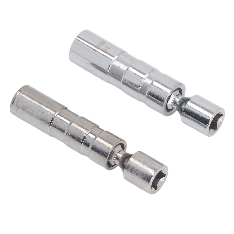 2 Pcs Spark Plug Socket 14mm 16mm 3/8 Inch Drive 12 Point Magnetic Swivel Spark Plug Socket Set for Car Repair - Image 3