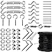 YQL YQL Outdoor Lights Hanging Kit,Globe String Lights Suspension Kit,164ft Black Vinyl-Coated 304 Stainless Steel  - Image 2