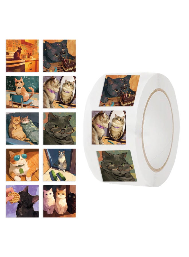 500 Stickers/roll  Roll Stickers High Color Value Cute Decorative Cartoon Funny Tape Student Sealing Stickers