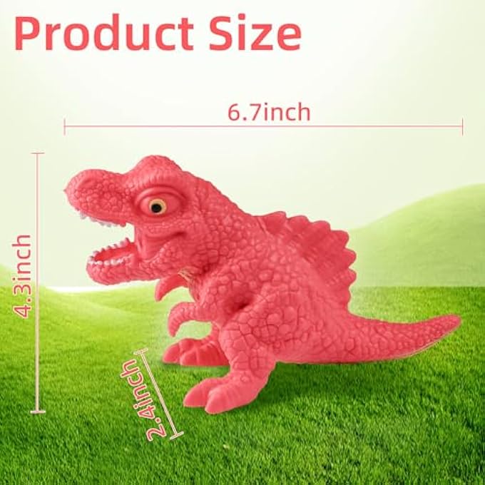 AiSiXin Dinosaur Stress Balls for Adults (Red), Dinosaur Spinosaurus Squishy Toys for Kids, Dinosaur Squishy Fidget Toys, Dinosaur Sand Filled Stretchy Stress Relief Squeeze Toy, Kids Party Favors - Image 2