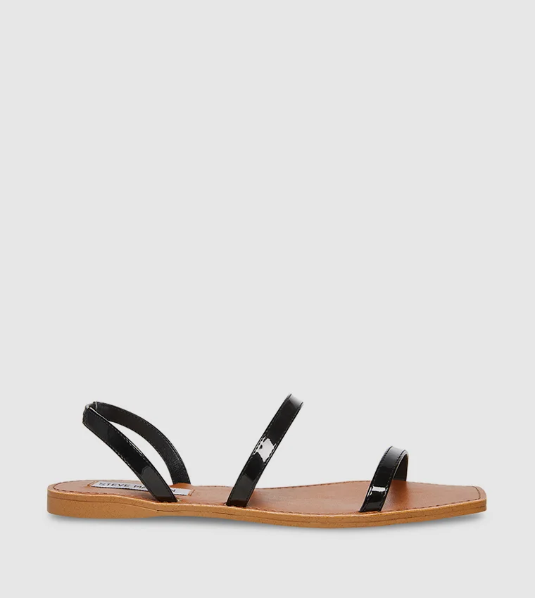 Steve Madden Direct Black Patent Women's Flat Sandals