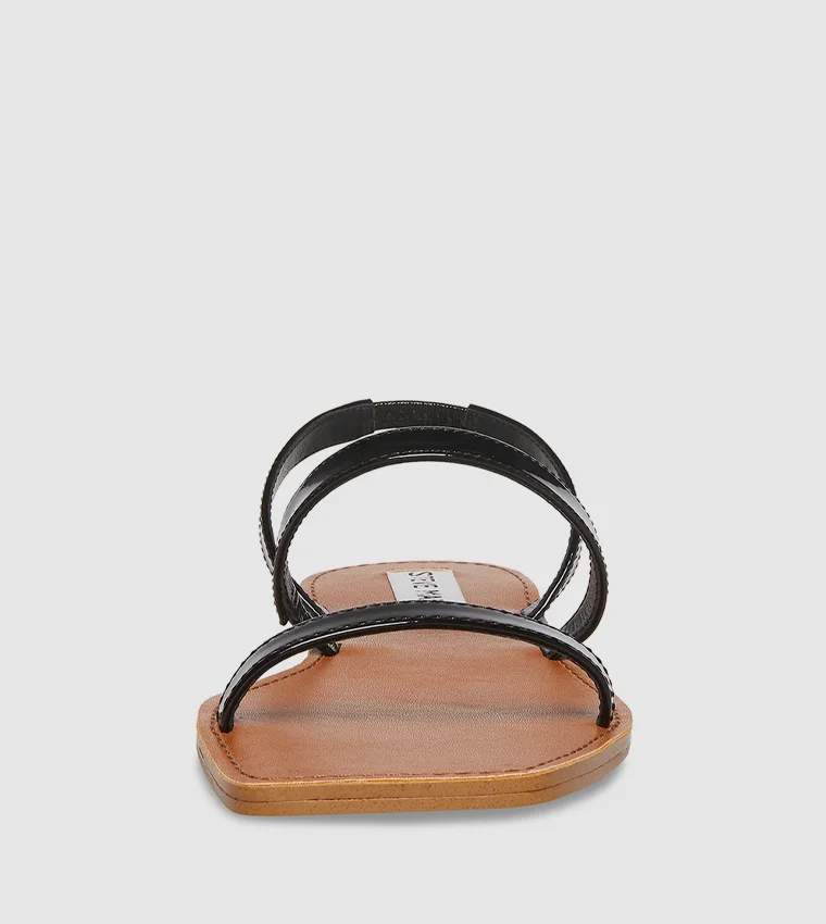 Steve Madden Direct Black Patent Women's Flat Sandals