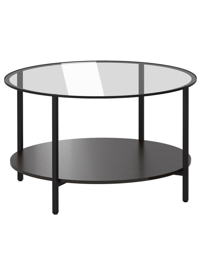 erorex Coffee Table, Black-Brown/Glass, 75 Cm  - Image 1
