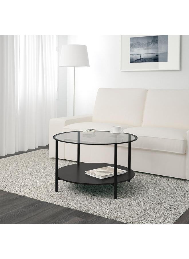 erorex Coffee Table, Black-Brown/Glass, 75 Cm  - Image 2
