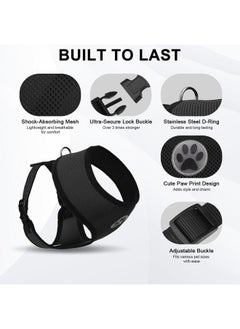 BINGPET Small Dog Harness - Breathable Mesh Puppy Cat Harnesses - No Pull Adjustable Dog Harness Dog Vest Harness for Small and Medium Dogs  - Image 3