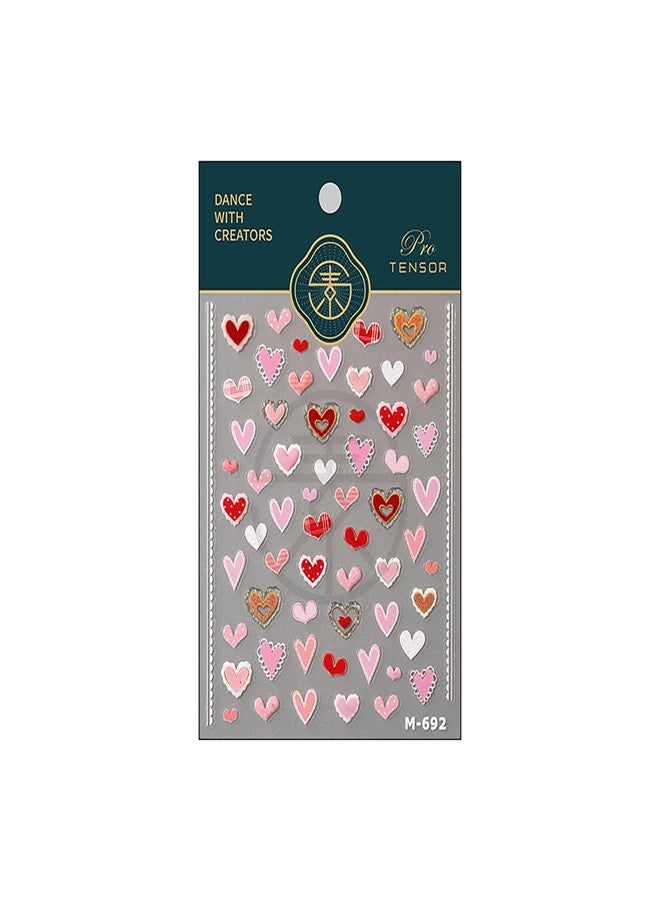 ZEYER Valentine's Day Nail Stickers for Nail Art - Red Pink Heart Nail Art Stickers Romantic Valentine's Day 3D Nail Decals Self-Adhesive Nail Art Supplies Manicure Flower Stickers for Nails Art Decoratio - Image 4