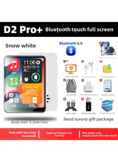 Touch Screen Dedicated Charm Sound 3 Screen Broadcast Full Bluetooth Dongda Walkman Students 34 High School Students Version-Body Color:Snow White Touch Screen Qingying D2 Pro+ Qingying Bluetooth 6.0 Qingying Gift Pack + Protective Case Qingying Eye Protection Complete-Memory Capacity:32gb. Qingying Super Top Gift Pack⭐Qingying Standard Configuration + Wire-controlled Magnetic Headphones + Wireless Bluetooth Earphones